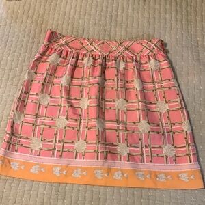 Vineyard Vines SZ 6 silk Pink and Orange Mini Skirt